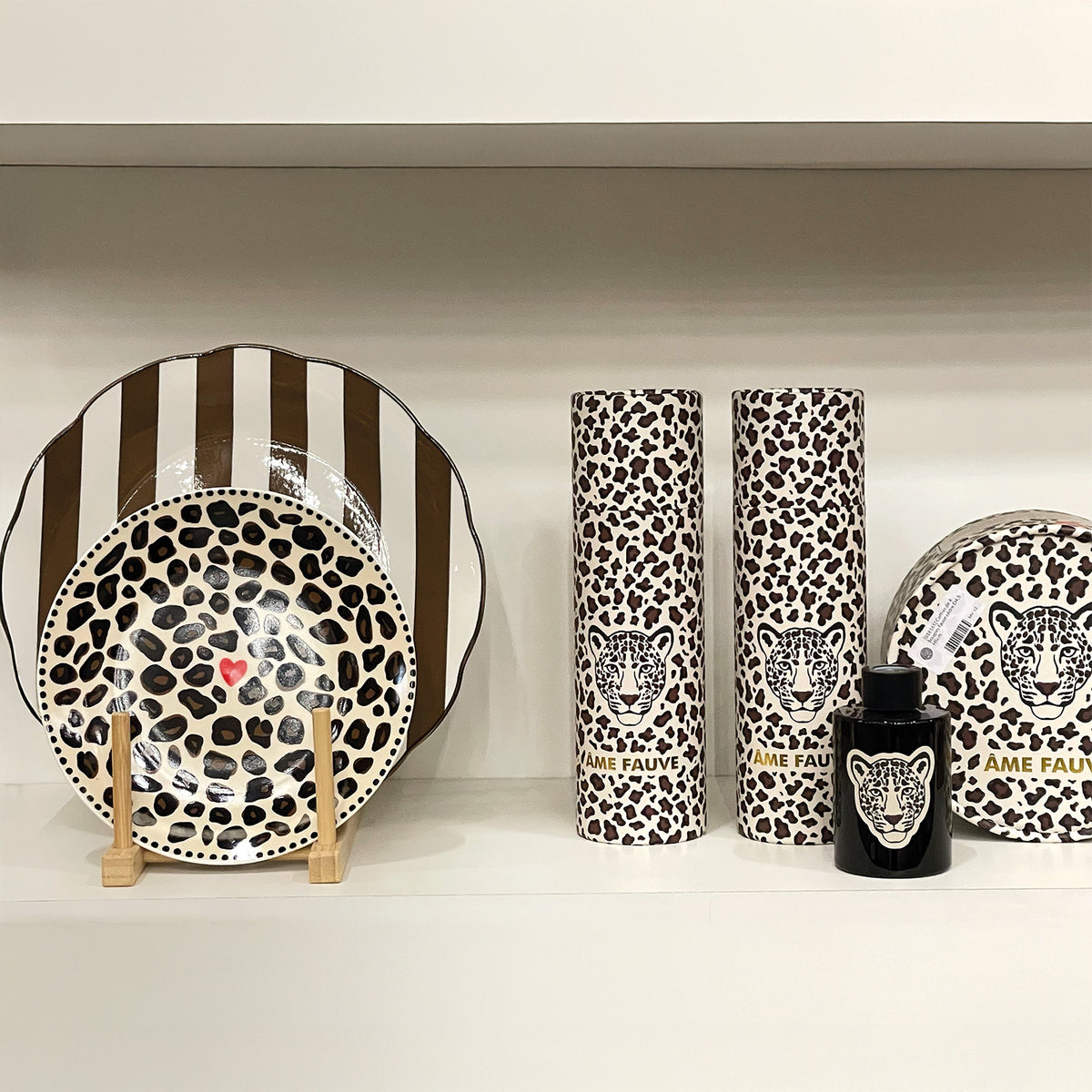 Set of 4 Dessert Plates Leopard - 018747