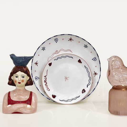 Set of 4 Plates Flat Love en Liberte - 019079
