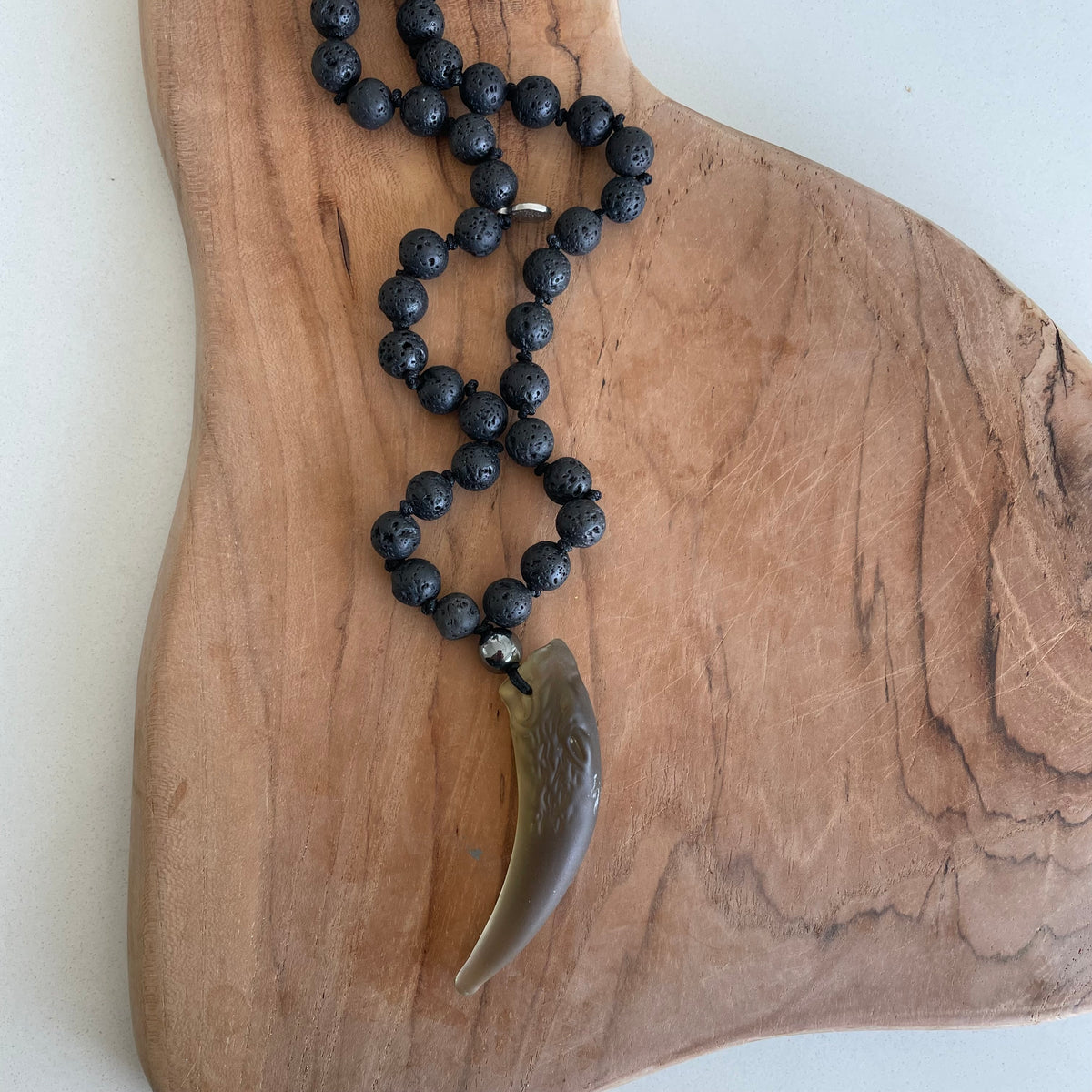 Lava Rock Hematite Obsidian Necklace