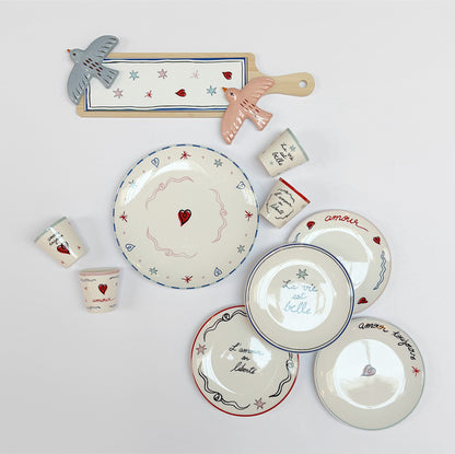 Set of 4 Dessert Plates Amour En Liberte - 017898