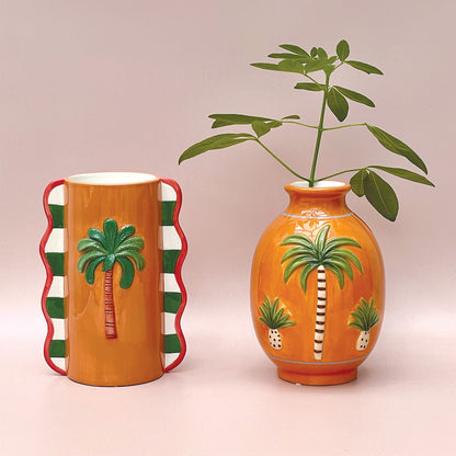 Vase Palm Orange - 019036