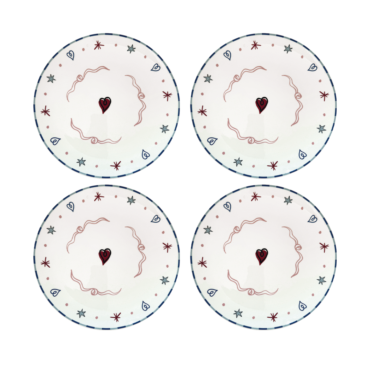 Set of 4 Plates Flat Love en Liberte - 019079