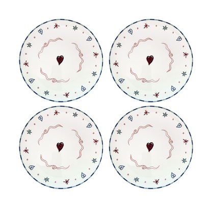 Set of 4 Plates Flat Love en Liberte - 019079