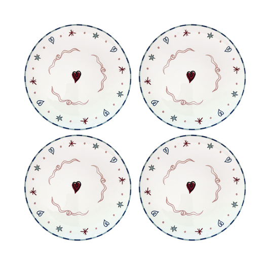 Set of 4 Plates Flat Love en Liberte - 019079