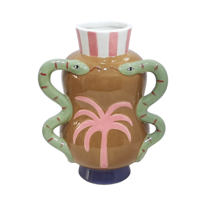 Vase Palm Snake - 019180