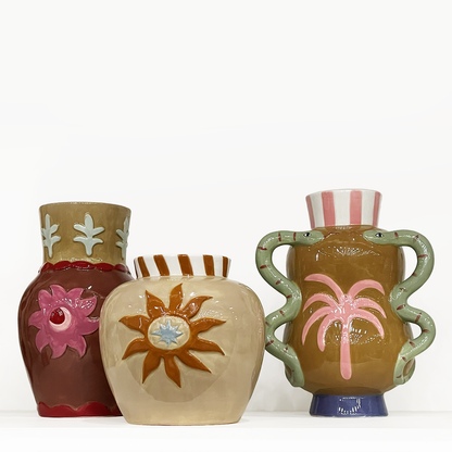 Vase Palm Snake - 019180
