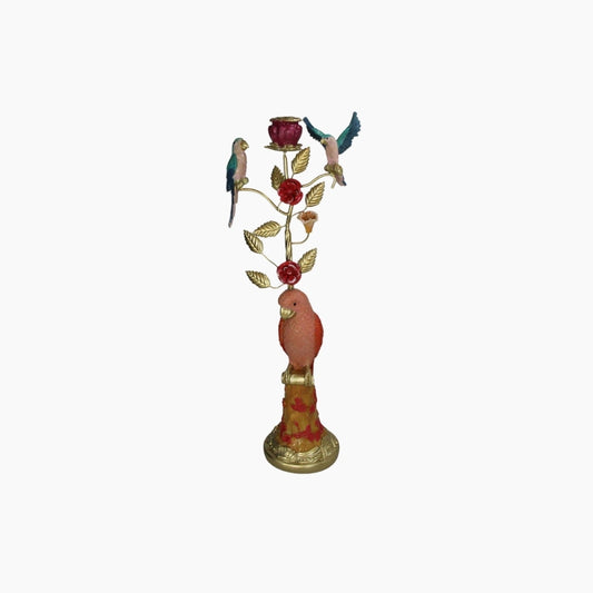 Decorative figurine with birds and flowers on a white background