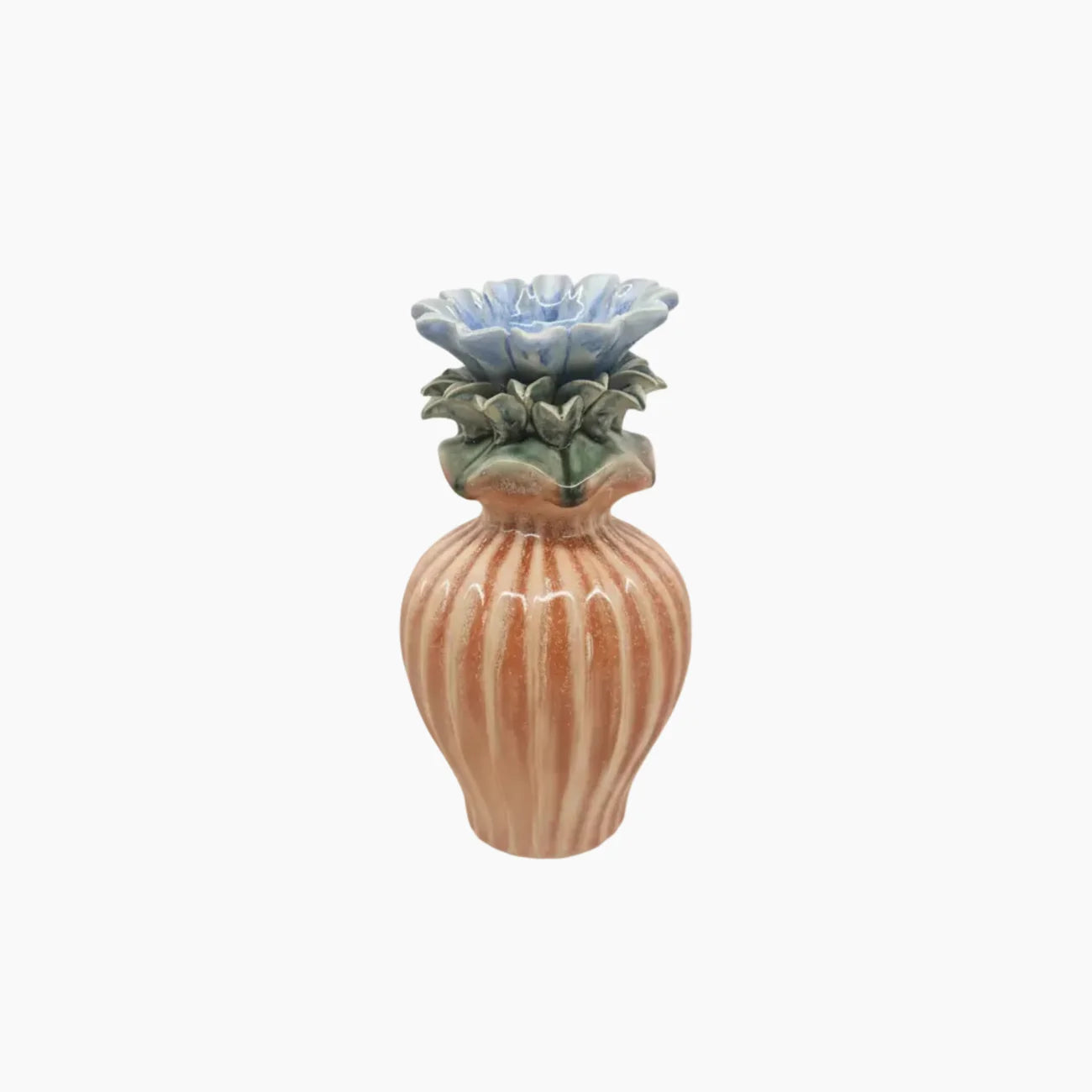 Decorative ceramic vase with a unique design on a white background