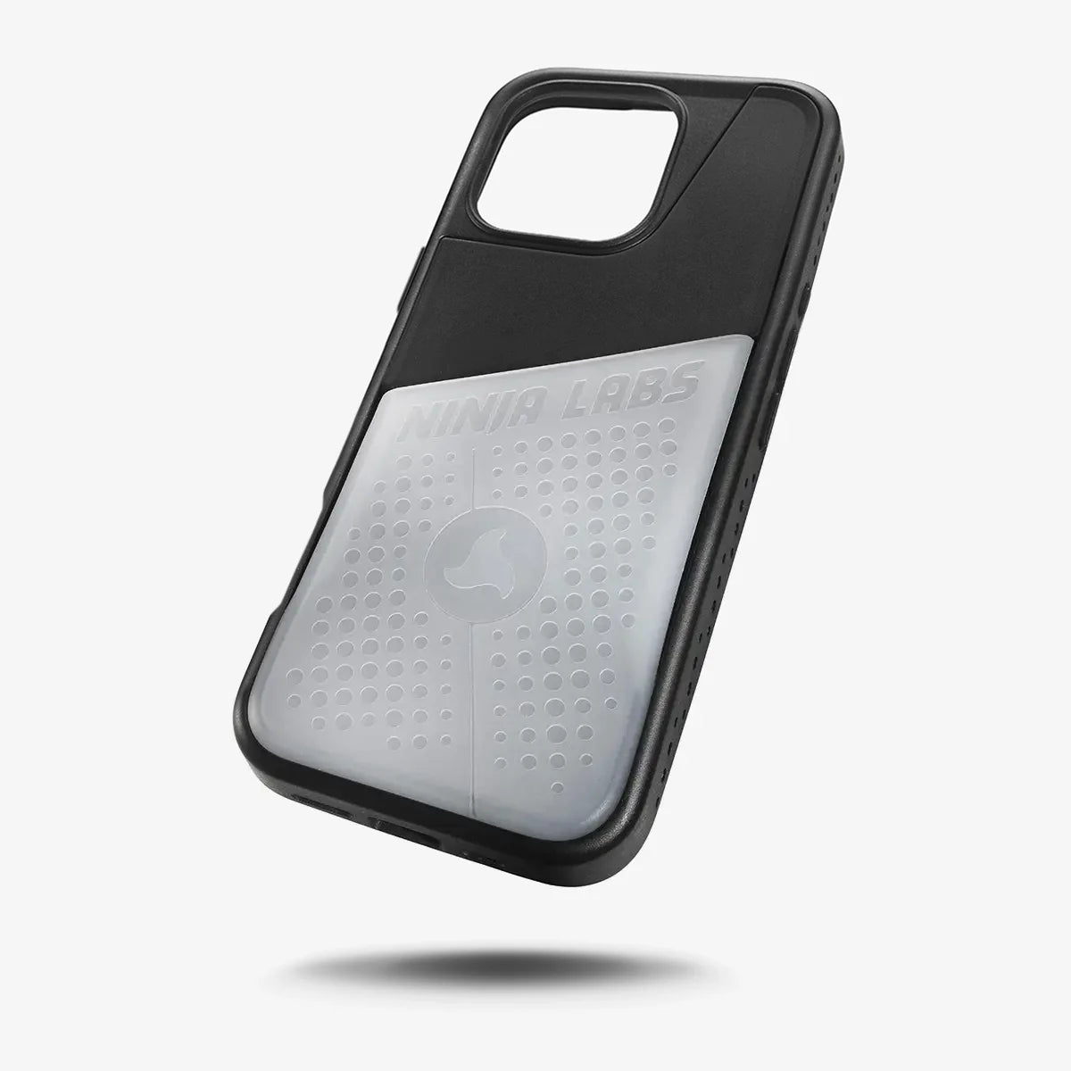 Phone case with visible brand logo on a white background