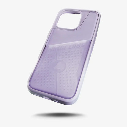 Purple phone case with a textured design on a white background