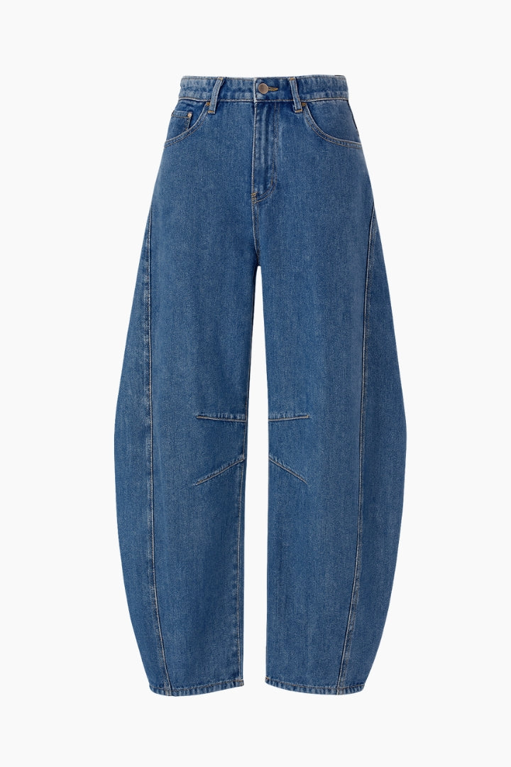 Blue jeans on a white background