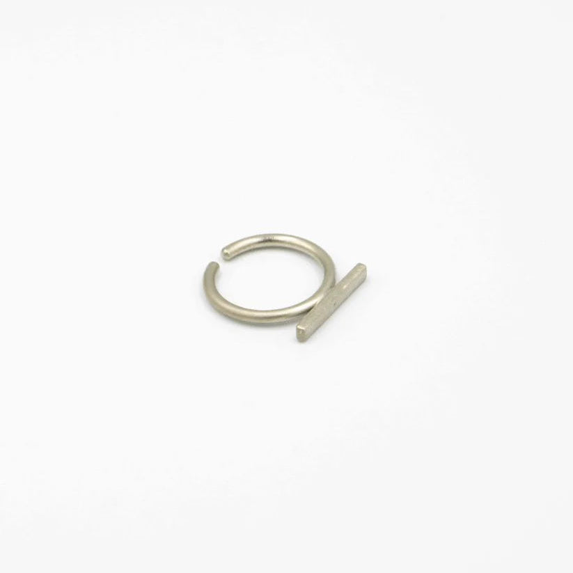 Silver nose ring on a white background