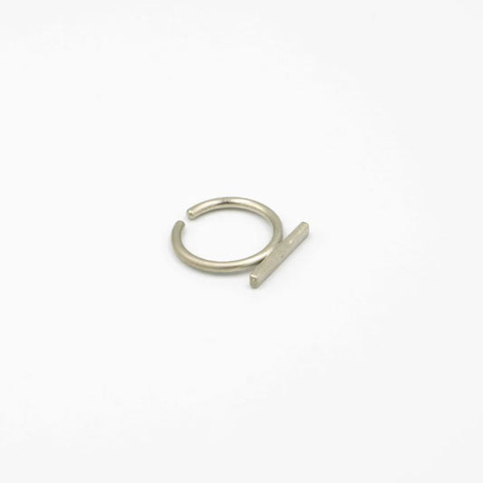 Silver nose ring on a white background