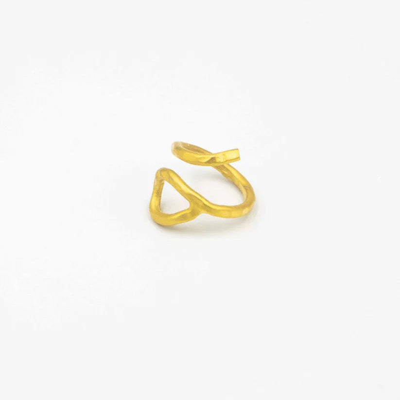Gold ring on a white background