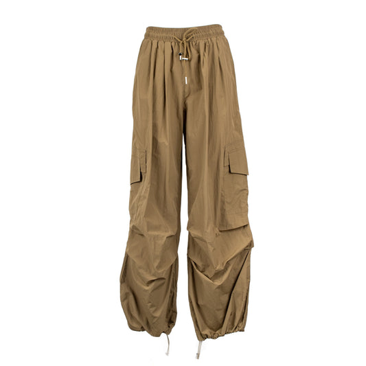 Brown cargo pants on a white background